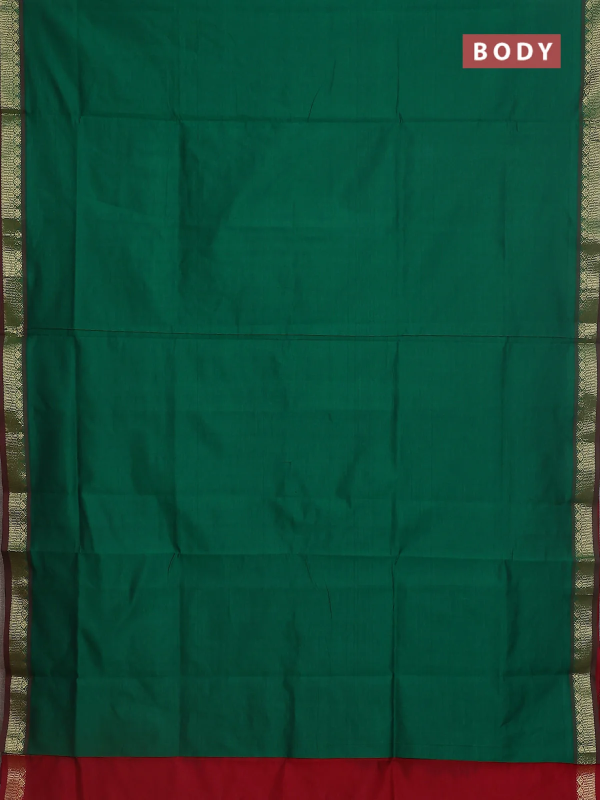 Bottle Green and Maroon Semi Silk Cotton Saree